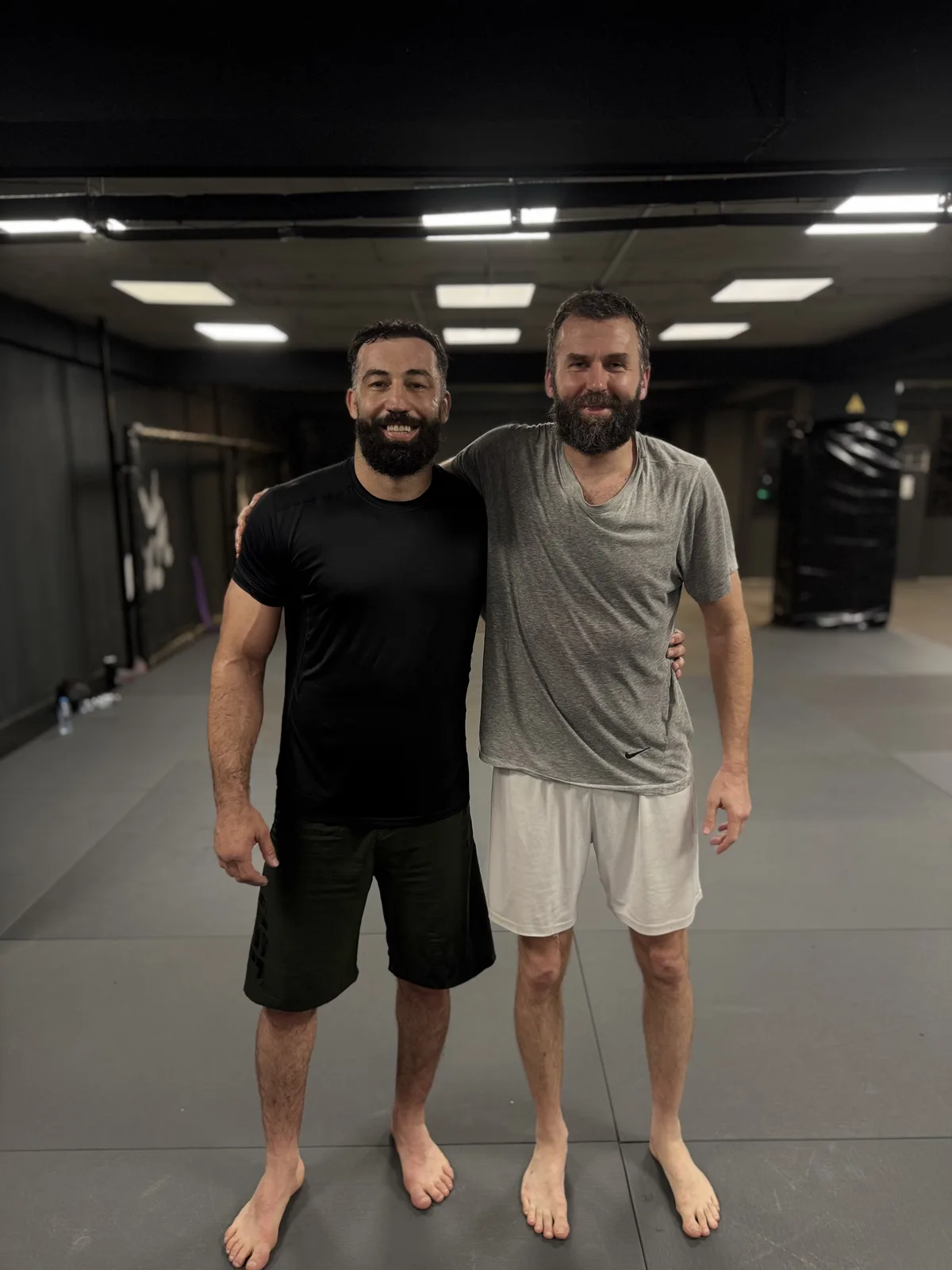 Archive photo of two training partners on the mat